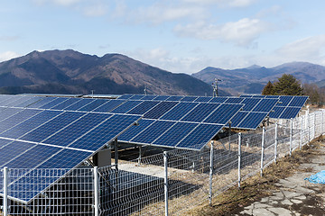 Image showing Solar panel power plant in countryside