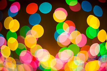 Image showing Abstract festive background with bokeh defocused lights