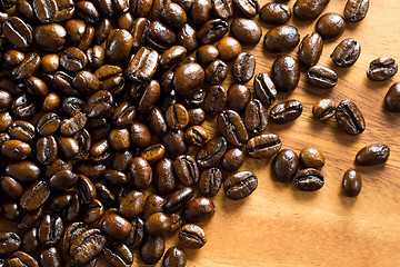 Image showing Coffee on grunge wooden background
