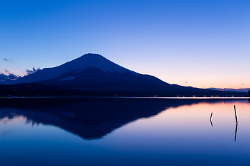 Image showing Lake Yamanaka with Fujisan at sunset