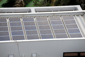 Image showing Solar panel plant on roof top