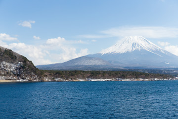 Image showing Fujisan and Lake Motosu 