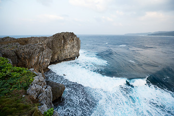 Image showing Sea and cliff