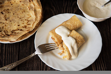 Image showing Fried tasty pancakes 