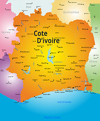 Image showing  map of Cote d Ivoire 