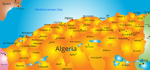 Image showing map of Algeria country