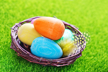 Image showing decorative painted Easter eggs