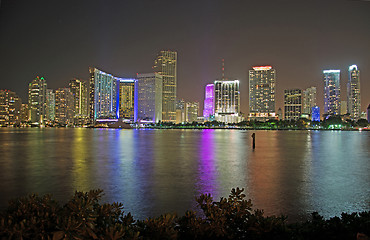 Image showing Night over Miami, Florida, USA