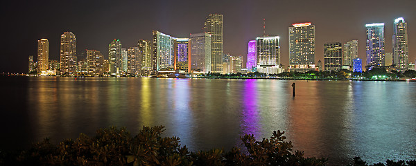 Image showing Night over Miami, Florida, USA