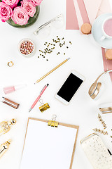 Image showing Still life of fashion woman, objects on white