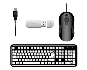 Image showing Keyboard Mouse USB flash drive