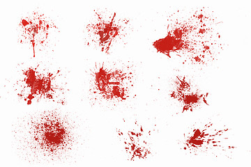 Image showing Various blood splatter