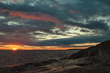 Image showing Evening landscape before the storm at sea