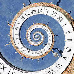 Image showing Droste effect of clock 