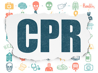 Image showing Healthcare concept: CPR on Torn Paper background