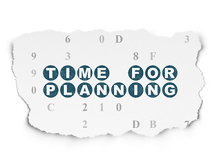 Image showing Timeline concept: Time for Planning on Torn Paper background