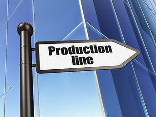 Image showing Industry concept: sign Production Line on Building background