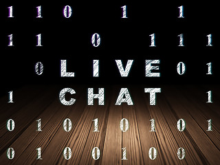 Image showing Web design concept: Live Chat in grunge dark room