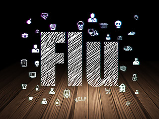 Image showing Healthcare concept: Flu in grunge dark room