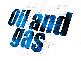 Image showing Manufacuring concept: Oil and Gas on Digital background