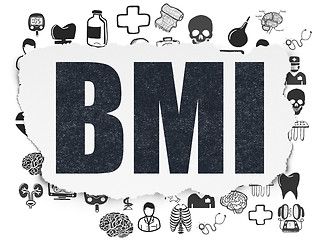 Image showing Health concept: BMI on Torn Paper background