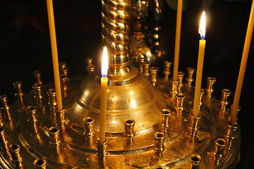 Image showing fire of church candles