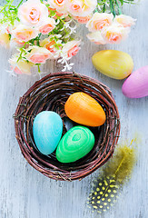 Image showing decorative painted Easter eggs