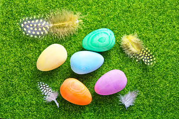 Image showing decorative painted Easter eggs