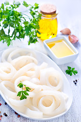 Image showing Raw squid rings with pepper