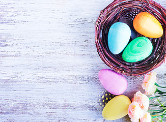 Image showing decorative painted Easter eggs