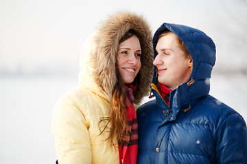 Image showing Couple in winter forest