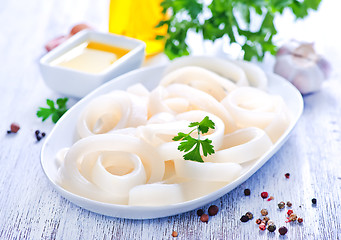 Image showing Raw squid rings with pepper