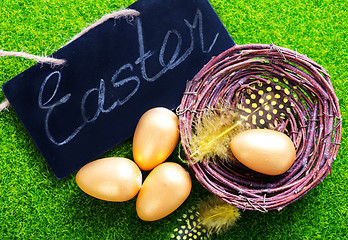 Image showing decorative painted Easter eggs