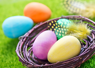 Image showing decorative painted Easter eggs