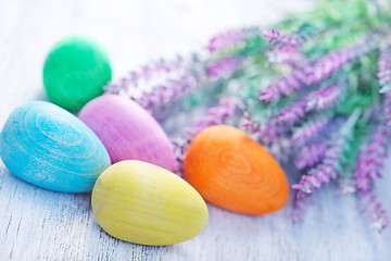 Image showing decorative painted Easter eggs