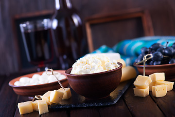 Image showing wine with cheese