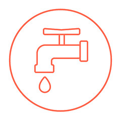 Image showing Faucet with water drop line icon.