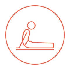 Image showing Man practicing yoga line icon.