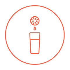 Image showing Glass of juice line icon.