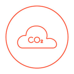 Image showing CO2 sign in cloud line icon.