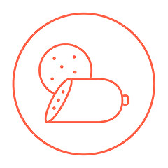 Image showing Sliced wurst line icon.