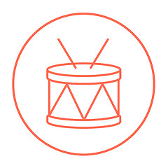 Image showing Drum with sticks line icon.