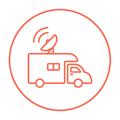 Image showing Broadcasting van  line icon.