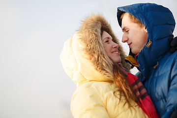 Image showing Couple in winter forest