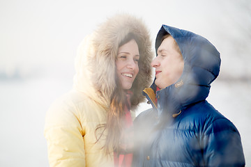 Image showing Couple in winter forest