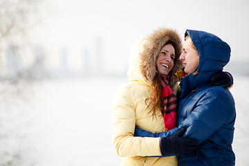 Image showing Couple in winter forest