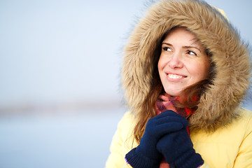 Image showing Beautiful winter portrait of young woman