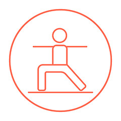 Image showing Man practicing yoga line icon.