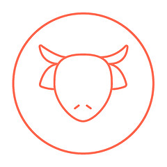 Image showing Cow head line icon.