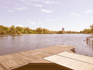 Image showing Serpentine lake, London vintage